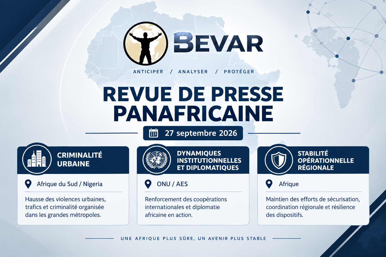 BEVAR Security revue de presse panafricaine 27 septembre 2026